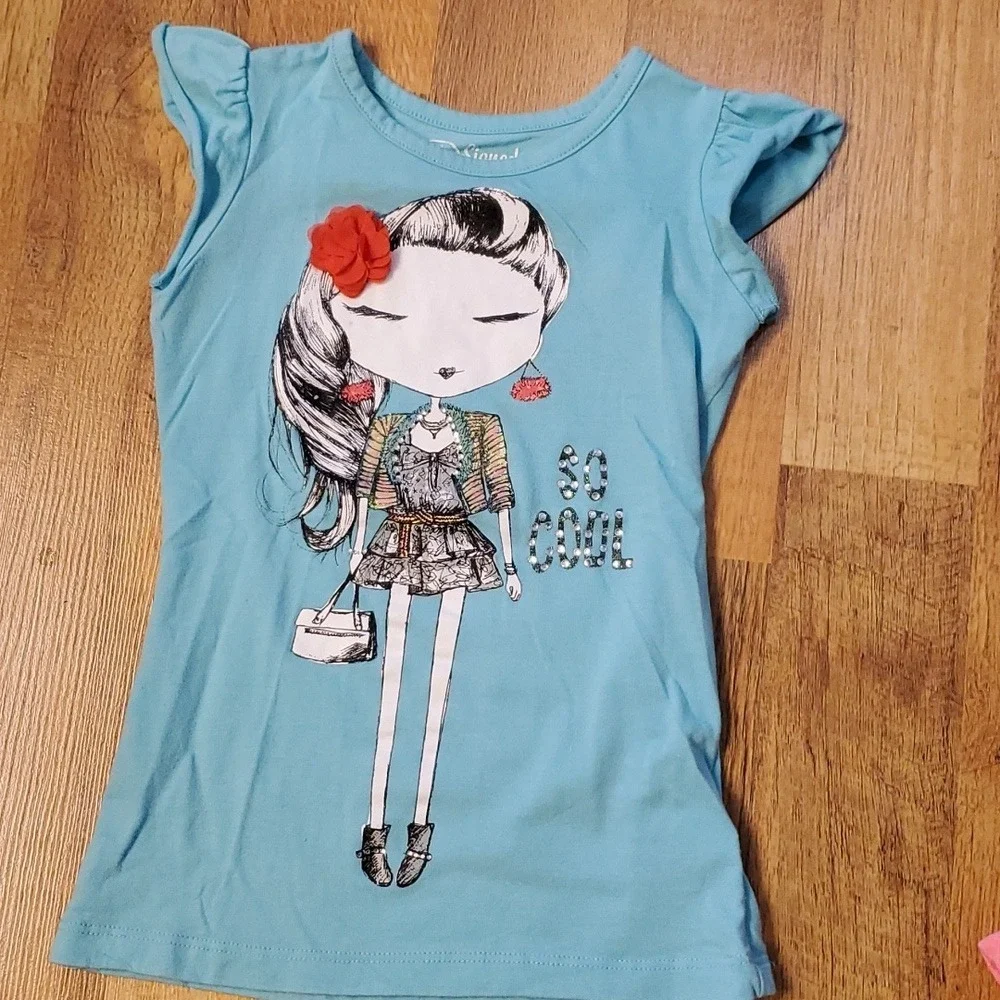 3 Pack Girls Short Sleeve Shirts Size 7-8 - Children's Place,‎ D-Signed, Justice